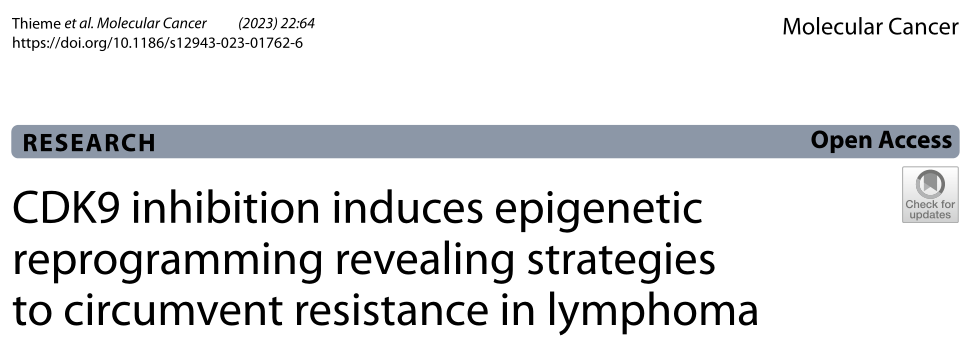 Molecular Cancer: 科学家们揭示了CDK9i诱导表观遗传格局的重新编程
