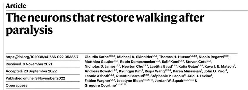 《自然》重磅：让瘫痪者再次行走，这项神奇技术只要5个月！