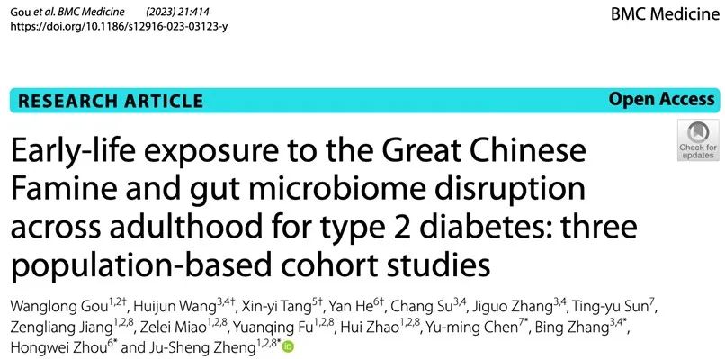 研究人员揭示生命早期饥荒暴露可能通过影响成年后肠道菌群增加糖尿病风险
