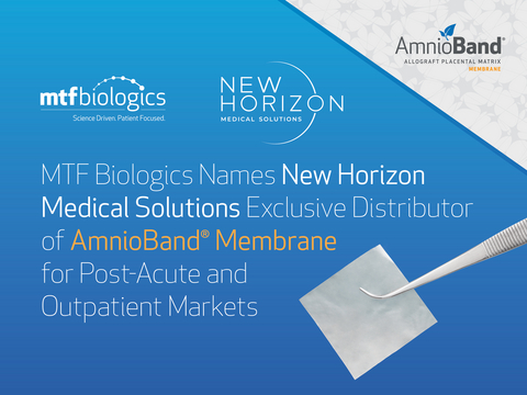 MTF Biologics Names New Horizon Medical Solutions Exclusive Distributor of AmnioBand ®  Membrane for Post-Acute and Outpatient Markets