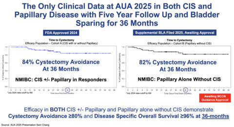 Unmatched Long-Term Bladder Preservation for 36 Months in over 80 percent of Responders with ANKTIVA® Plus BCG in BCG-Unresponsive NMIBC CIS and Papillary Disease Alone – Best in Disease and Best in Class with 5 Year Follow-Up