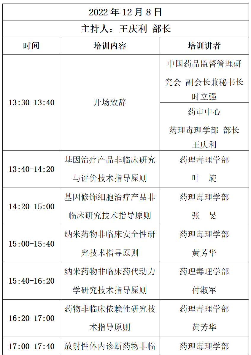 CDE免费培训：“新药非临床研究技术指导原则”