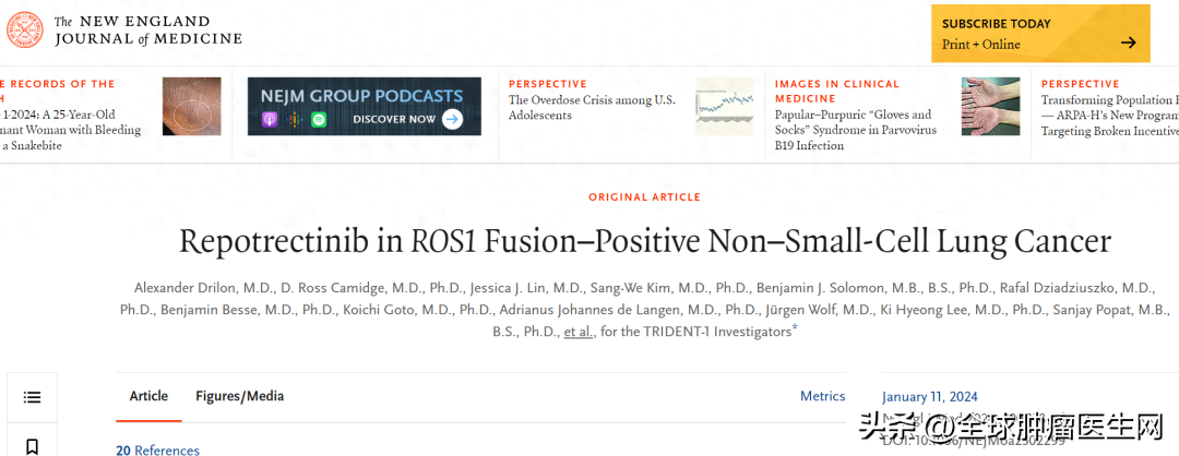 疾病控制率高达94%！革命性抗癌药瑞普替尼为ROS1肺癌点亮希望
