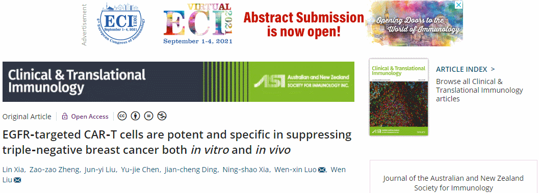 厦门大学报道三阴性乳腺癌的一种潜在治疗策略：EGFR CAR-T联合CDK7-TKI