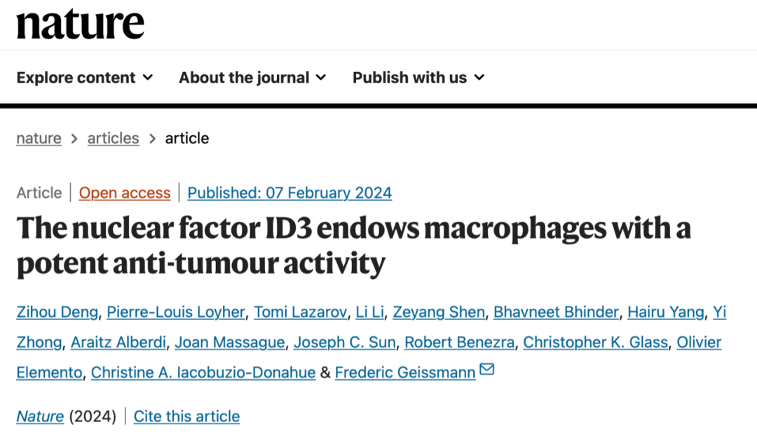 从巨噬细胞到癌症治疗：ID3在肝脏抗肿瘤反应中的新发现