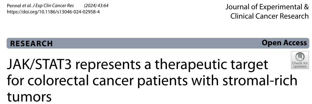 JAK/STAT3是富含基质肿瘤的结直肠癌患者的治疗靶点