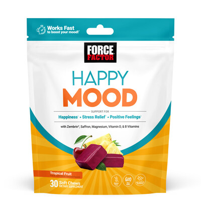 Force Factor Launches Happy Mood Chews for Mood Support Featuring PLT Health Solutions' Zembrin® Ingredient