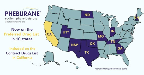 Pheburane® (sodium phenylbutyrate) is now on the Medicaid Preferred Drug List in 10 states