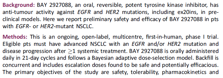 拜耳：BAY2927088获突破疗法认定，治疗HER2激活突变NSCLC