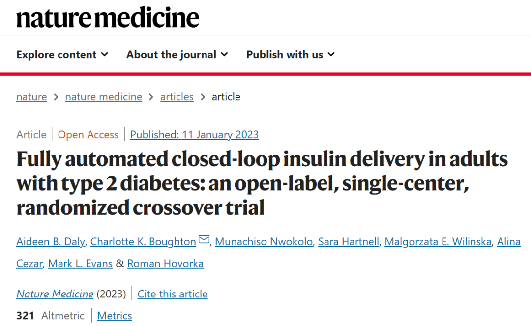 Nature子刊:无需用户操作，剑桥团队开发全自动人工胰腺，适用于 2 型糖尿病患者