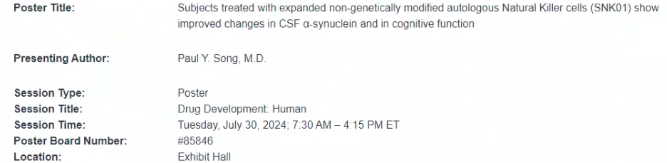 NKGen Biotech to Present New Positive SNK01 Clinical Trial Biomarker Data at the 2024 Alzheimer’s Association International Conference