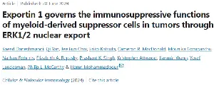 Cell Mol Immunol：新研究发现XPO1蛋白控制肿瘤中髓源性抑制细胞的免疫抑制功能